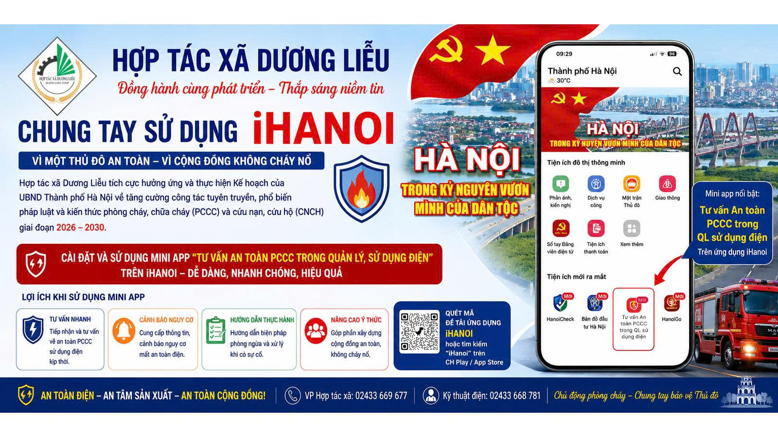 HỢP TÁC XÃ DƯƠNG LIỄU TUYÊN TRUYỀN, HƯỚNG DẪN SỬ DỤNG TÍNH NĂNG “TƯ VẤN AN TOÀN PCCC TRONG QUẢN LÝ, SỬ DỤNG ĐIỆN” TRÊN iHANOI