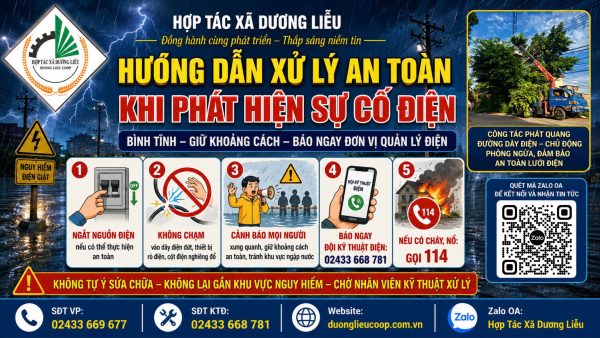 HƯỚNG DẪN XỬ LÝ AN TOÀN KHI PHÁT HIỆN SỰ CỐ ĐIỆN