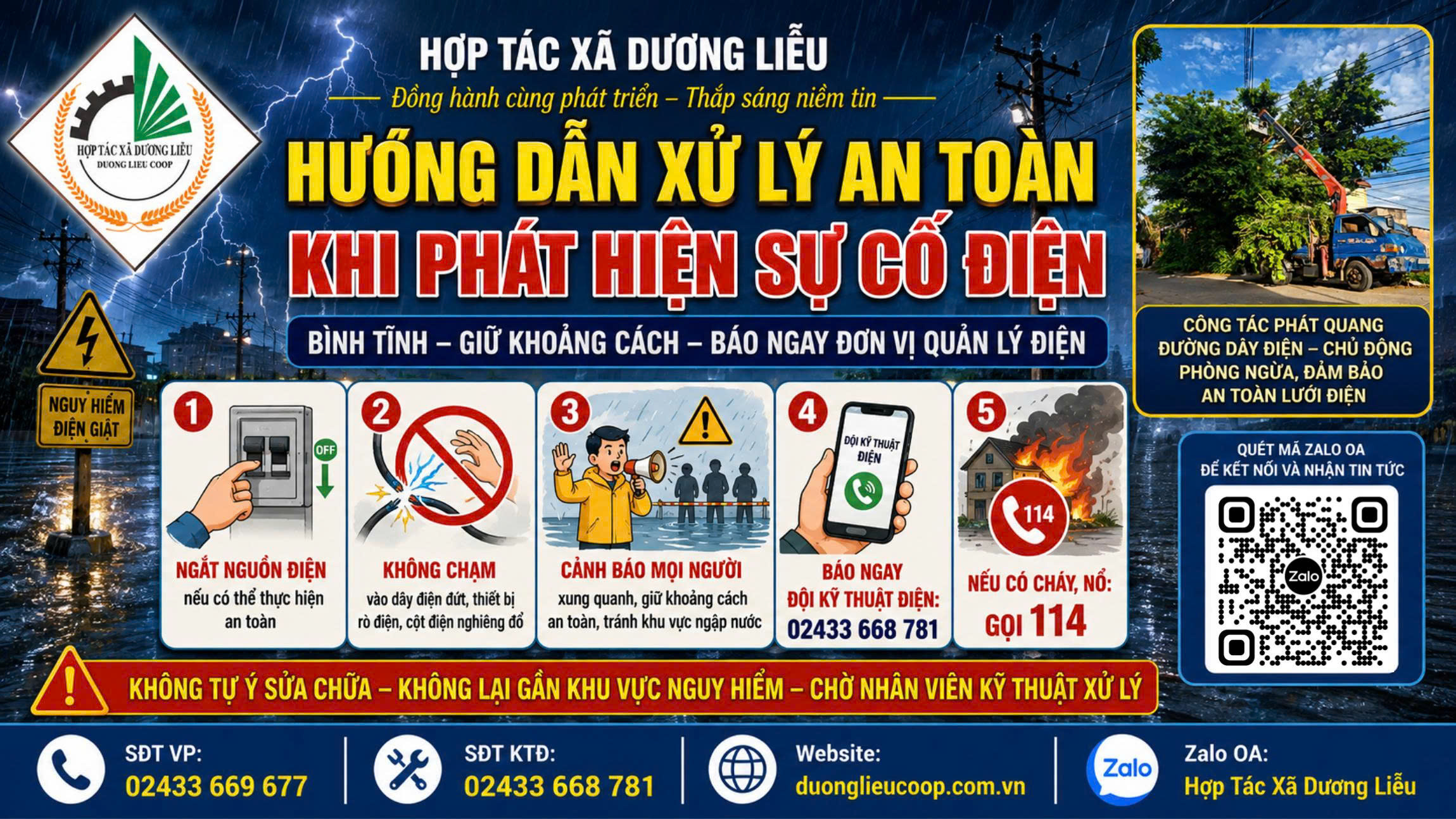 HƯỚNG DẪN XỬ LÝ AN TOÀN KHI PHÁT HIỆN SỰ CỐ ĐIỆN